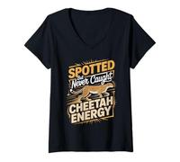 Women's Spotted But Never Caught Cheetah Energy Runner V-Neck T-Shirt