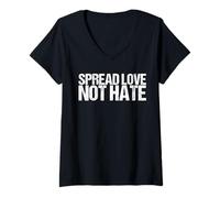 Womens Spread Love Not Hate Shirt Social Causes V-Neck T-Shirt