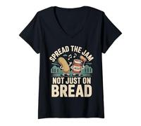 Womens Spread The Jam Not Just On Bread Motivational Positive - V-Neck T-Shirt