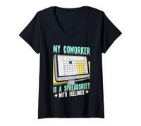 Womens Spreadsheet Humor for Sarcasm Lovers Surviving Mondays V-Neck T-Shirt