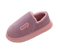 Women's Spring and Autumn Winter Heeled Cotton Slippers Keep Warm Thick Bottom Non Slip Wear at Home Plus Velvet Warm Feet Home Cotton Slippers Felt Outsole Cosy, purple, 6 UK