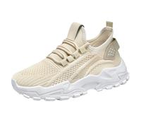 Women's Spring and Summer New Fly Weaving Hollow Colorblocking Upper Metal Chain Slope Heel Casual Shoes Slip Flip Flop (Beige, 7)