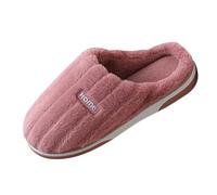 Women's Spring and Winter Indoor Non-Slip Warm Plush Plain Simple Cotton Slippers Wedge Heel Shoes Women's Winter Boots, Wine Red, 6 UK