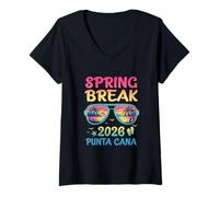 Womens Spring Break Punta Cana 2026 Vacation Trip Sunglasses V-Neck T-Shirt