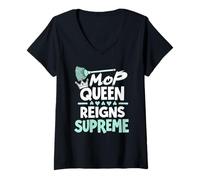 Womens Spring Cleaning Enthusiast Fresh Start and Tidy Home Goals V-Neck T-Shirt