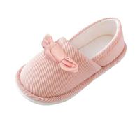 Women's Spring Summer Autumn and Winter Thin Before and After Pregnancy Bow Non Soft Bottom Breathable Closed Toe Closed Heel Large Size Cotton Slippers Outdoor House (Pink, 5.5)