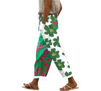 Women's Spring-Summer Drawstring Linen Trousers, Breathable Long Casual Pants in Soft Hemp Blend for Beach Days, Garden Brunches & Easy Daily Styling Hot Pink
