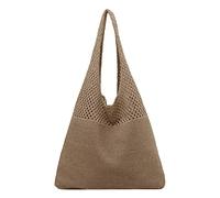 Women's Spring/Summer Portable Hollow Knitted Handheld One Shoulder Vest Bag over The Shoulder Bags for Men (Brown, One Size)