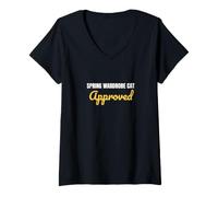 Women's Spring Wardrobe Cat Approved Saying Design V-Neck T-Shirt