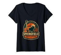 Womens Springfield 700K Strong Shirt Retro Fair Guitar Bull V-Neck T-Shirt