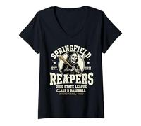 Womens Springfield Reapers Ohio League Baseball V-Neck T-Shirt