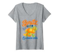Womens Spritz o'clock Italia Vintage Aperitivo Cocktail V-Neck T-Shirt