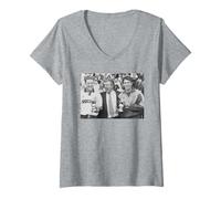 Womens Spurs Terry Venables Paul Gascoigne Gary Lineker Football V-Neck T-Shirt