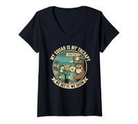Women's Squad is My Therapy | Funny Friendship & Growth V-Neck T-Shirt