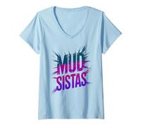 Women's Squad MUD Sistas Family Run Mudder Sisters Mudding Diva Joke V-Neck T-Shirt