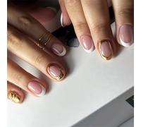 Womens Square Full Covers Long Artificial Nails with Hotpink Feathered Designs 24 Pieces Set Coffun Press On Nails