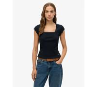 Women's square-neck T-shirt Superdry Essential Bleu M