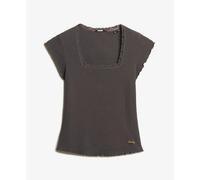 Women's square-neck T-shirt Superdry Essential Gris S