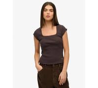 Women's square-neck T-shirt Superdry Essential Marron L