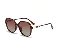 Women's Square Sunglasses, UV400 Polarised TAC Lens, Lightweight PC Frame, Vintage Retro Chic Sun Glasses for Outdoor Travel Driving Daily Commute(Brown Frame+Brown Lens)