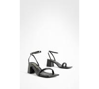 Womens Square Toe Block Heel Two Part Heels - Black - 3, Black