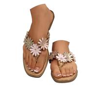 Womens Square Toe Flip Flops Faux Leather Memory Foam Flat Sandals Summer Beach SlidesL ightweight Flats Thong Sandals Summer Vacation Dressy Comfort Slides Casual Walking Shoes