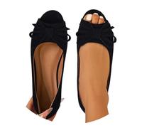 Women's Square Toe Slip On Ballet Breathable Soft Sole Lightweight Casual Comfortable Shoes (Black, 4.5) #87