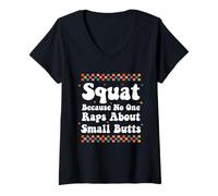 Women's Squat Because No One Raps About Small Butts Funny Workout V-Neck T-Shirt