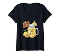 Womens Squeeze The Day Lemon Jar Motivation V-Neck T-Shirt