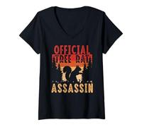 Womens Squirrel Hunter Official Tree Rat Assassin V-Neck T-Shirt
