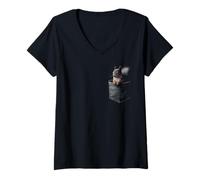 Womens Squirrel In Pocket - Funny Cute Squirrel Lover V-Neck T-Shirt