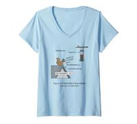 Women's Squirrel Physics Projectile Motion Bird Feeder Math Humor V-Neck T-Shirt
