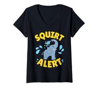 Womens Squirt Alert - Funny Rude Offensive Inappropriate Naughty V-Neck T-Shirt