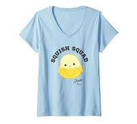 Women's Squishmallows Squish Squad Junie Banana V-Neck T-Shirt, Baby Blue, Small