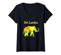 Womens Sri Lanka Elephant T-Shirt V-Neck T-Shirt