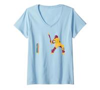 Women's Sri Lankan Cricketer Batsman Wicket Cricket Match T-Shirt V-Neck T-Shirt