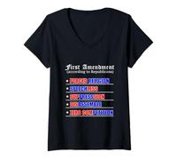 Womens !st Amendment Bill of Rights Democrat V-Neck T-Shirt