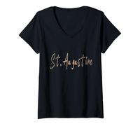 Womens St. Augustine Florida Vintage Elegant Design V-Neck T-Shirt
