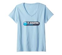 Womens St. Augustine Logo Emblem - Saint Augustine Florida V-Neck T-Shirt