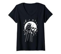 Womens St Cecilia Confirmation Violin Catholic Patron Saint Music V-Neck T-Shirt