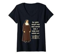 Womens St Edith Stein Catholic Saint Quote Women Teresa Benedicta V-Neck T-Shirt