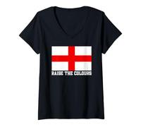 Womens St George Cross Raise The Colours V-Neck T-Shirt