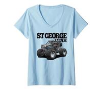 Women's St George Utah Side-by-Side Quad 4x4 ATV Offroading Design V-Neck T-Shirt