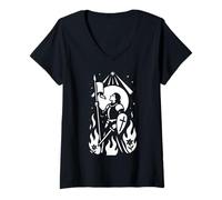 Womens St Joan of Arc Catholic Saint French Confirmation V-Neck T-Shirt