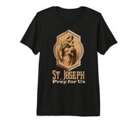 Womens St Joseph and Jesus Pray for Us Catholic Saints Premium T-Shirt