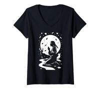 Womens St Kateri Tekakwitha Catholic Saint Lily of the Mohawks V-Neck T-Shirt