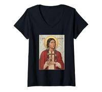 Women's St. Kateri Tekakwitha First Native American Saint Tribute V-Neck T-Shirt