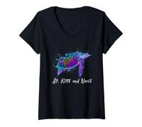 Women's St. Kitts and Nevis V-Neck T-Shirt