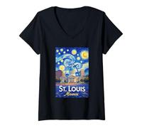 Women's St Louis Missouri V-Neck T-Shirt