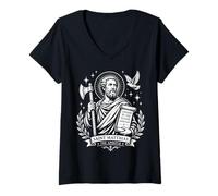 Women's St Matthias the Apostle Catholic Patron Saint Confirmation V-Neck T-Shirt